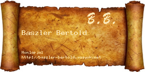 Baszler Bertold névjegykártya